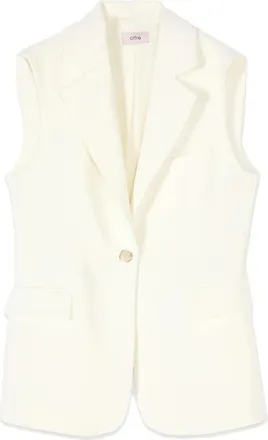Oltre Gilet op Maat in Cr&ecirc;pe Stof - Dames - Bodywarmers - Wit - 4XL - Polyester - Jassen