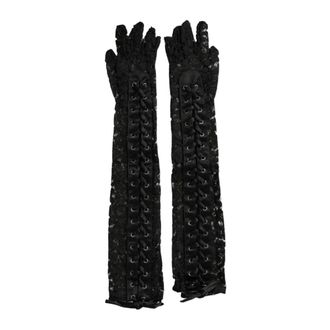 Dolce & Gabbana Guantes de encaje largos hasta el codo Taormina - Accessories - Mujer - Negro - ONE SIZE