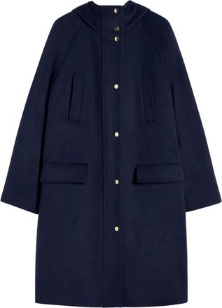 Max Mara Jassen, Dames, Blauw, S, Wol, Alcade Parka