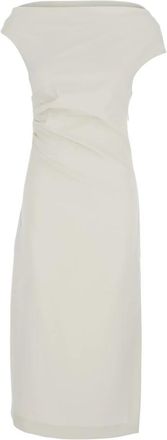 P.A.R.O.S.H. Cady Stretch Midi Jurk - Dames - Casual kleedjes - Wit - S - Kleedjes
