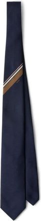 Prada Cravatta in seta a righe - Blu