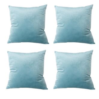 OEM Juego De 4 Fundas De Almohada Cterwk, Fundas De Coj&iacute;n Decorativas Cuadradas De Color Liso, Gruesas Y Extra Suaves De Terciopelo, Adecuadas Para Sof&aacute;s,