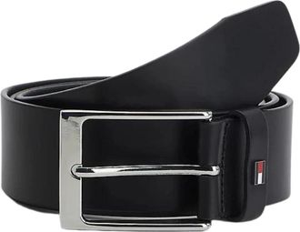 Tommy Jeans Verstelbare leren riem in zwart - Heren - Riemen - Zwart - 90 CM - Leer - Accessoires