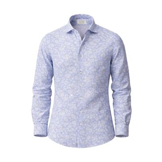 Mazzarelli Casual Shirts, male, Blue, Size: XL Shirts