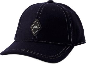 A-Cold-Wall* Mens Acwua185 Diamond-Quilted Cotton Baseball Cap Navy