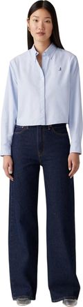 Levi's Damesjeans met wijde pijpen van een katoenmix (Blauw gearceerd)