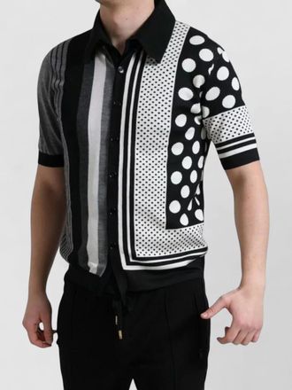 Dolce & Gabbana silk blend slim-fit striped polo shirt