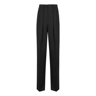 Tom Ford Straight Trousers, male, Black, Size: M Broken Twill Double Pleat Pant