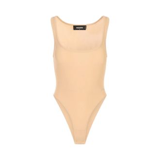 Dsquared2 Tops, Dames, Bruin, M, Mouwloze Bodysuit