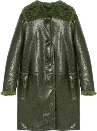 Yves Salomon Cappotto di pelle - Verde