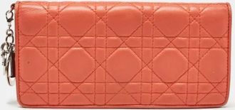 Dior Pre-owned Wallets, female, Orange, Size: ONE SIZE Pre-owned Leather wallets