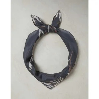Brunello Cucinelli Womens Dark Grey Silk Scarf