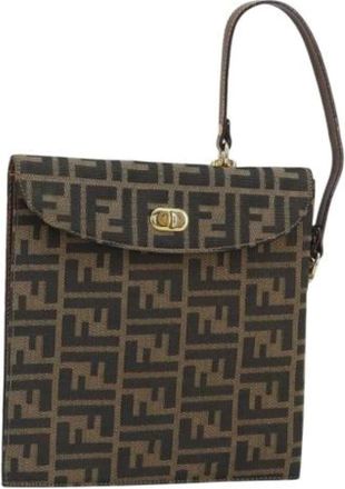 Fendi Pre-owned Handbags, female, Brown, Size: ONE SIZE Pre-owned Canvas Handbag