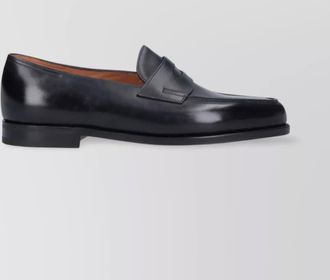 John Lobb leather loafers with round toe and penny strap