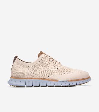 Cole Haan Mens ZER&Oslash;GRAND Remastered Stitchlite Wingtip Oxford Shoes - Beige Size 10.5