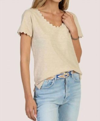 Dylan Ric Rac Short Sleeve Tee In Dune