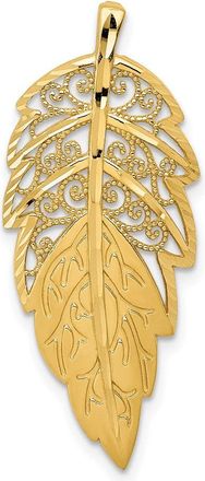 Diamond2Deal 14k Yellow Gold Yellow Gold Diamond Cut Leaf Chain Slide