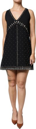 Pinko Embellished Polyester Sleeveless Shift A-line Mini Womens Dress