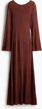 H&M Pointelle-knit Maxi Dress in Brown at Nordstrom, Size Xx-Large