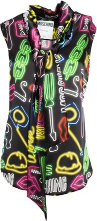 Moschino Zwarte Top - Dames - Tops zonder mouwen - Veelkleurig - XS - Tops
