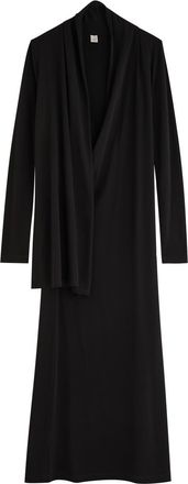 Toteme Draped Wrap-effect Stretch-jersey Maxi Dress - Black - M (UK12 / M)