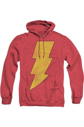 Gildan DC Comics Shazam Logo Distressed Adult Heather Hoodie / Hooded Sweatshirt