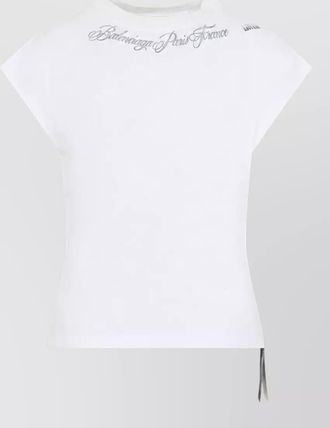 Balenciaga distressed printed cotton short-sleeve top