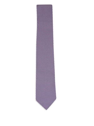 Ferragamo patterned neckwear - men - Silk - One Size - Purple