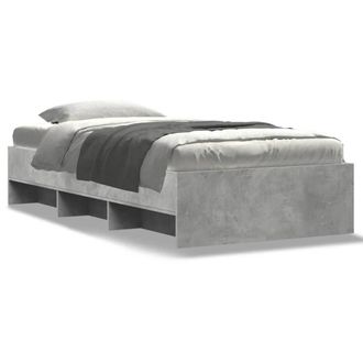 Berkfield Home Bed Frame without Mattress Concrete Grey 90x200cm Engineered Wood | Size: 90x200 cm