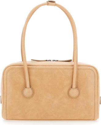 Margesherwood Womens Shoulder Bag Soft Boston Beige Leather Cow
