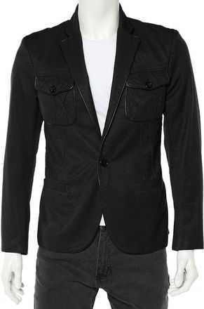 Just Cavalli Black Cotton Trim Detail Blazer