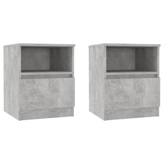 vidaXL Vidaxl - Mesitas De Noche 2 Uds Contrachapada Gris Hormig&oacute;n 40x40x50 Cm