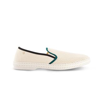 Rivieras Shoes Cotton Canvas & Mesh Slip-On Loafer in Cream at Nordstrom, Size 41