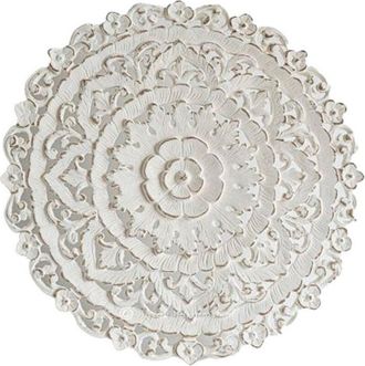 DKD Home Decor Decorazione da Parete DKD Home Decor Bianco Mandala Legno MDF (90 x 2 x 90 cm)