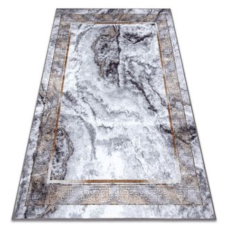 RugsX Rugsx - Alfombra Lavable Miro 51278.812 M&aacute;rmol, Griego Antideslizante - Gris / Oro Grey 200x290 Cm
