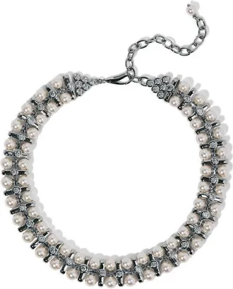 Nadri Imitation Pearl Retro Choker in Rhodium at Nordstrom
