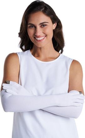 Coolibar Culebra Long Full Finger UV Sun Gloves, UPF 50+ Sun Protection in White at Nordstrom, Size X-Small