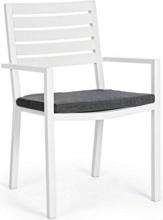 BIZZOTTO Bizzotto - Silla Helina Aluminio Blanco Con Reposabrazos