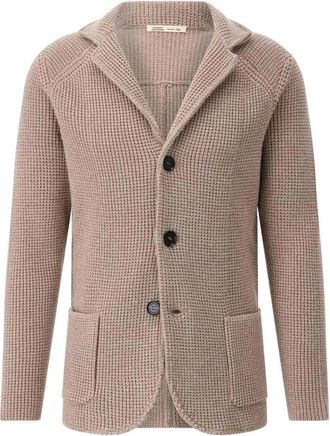 Maurizio Baldassari Wollen Gebreid Jasje - Heren - Blazers - Bruin - M - Wol - Jassen