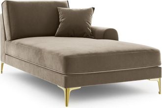 BLOOMINGLOFT Chaiselongue Madara mit Samtbezug - Beige