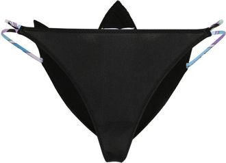 Pucci floral-appliqué bikini bottoms - women - Polyamide/Elastane - S - Black