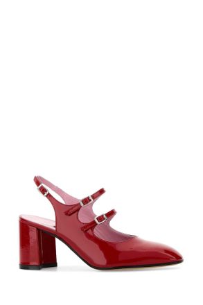 Carel Womens Red Leather Banana Pumps Scarpe Con Tacco