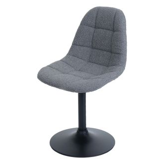 Hhg Silla De Comedor Hhg 898, Silla De Cocina Silla Giratoria, Acero Mvg Tela/textil Boucl&eacute; (450g/m&sup2;), Gris Oscuro