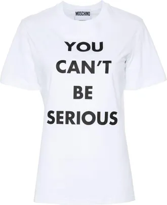 Moschino text-print cotton T-shirt - women - Cotton - L - White