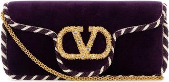 Valentino Garavani Purple Velvet Loca Clutch