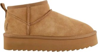 Colors Of California Polyester dames enkellaarzen faux fur - Dames - Winterlaarzen - Bruin - 41 EU - Polyester - Schoenen