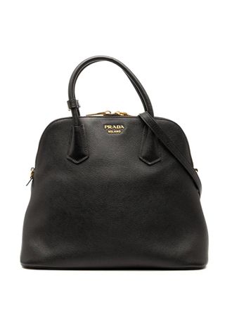 Prada 2010-2025 Medium Saffiano Cuir Dome satchel - Black