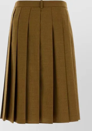 Prada virgin wool pleated skirt
