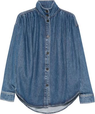 Iro Julie Button High-neck Denim Jacket