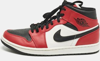 Air Jordan s Multicolor Leather Jordan 1 Mid Chicago Toe Sneakers